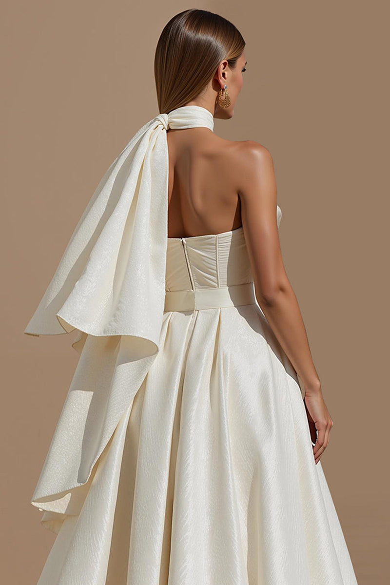 Load image into Gallery viewer, Sweetheart White A Line Midi Engagement Dress