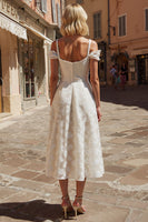 Load image into Gallery viewer, Cold Shoulder Ivory Floral Long Engagement Dress