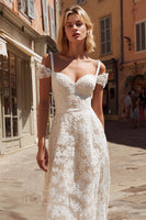 Load image into Gallery viewer, Cold Shoulder Ivory Floral Long Engagement Dress