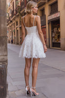 Load image into Gallery viewer, Sweetheart White Lace A Line Short Bachelorette Dress
