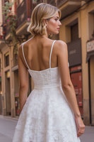 Load image into Gallery viewer, Sweetheart White Lace A Line Short Bachelorette Dress