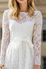 Load image into Gallery viewer, Ivory A Line Lace Bateau Neck Long Sleeves Wedding Dress