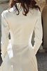 Load image into Gallery viewer, Ivory A Line Peak Lapel Midi Engagement Blazer Dress with Sleeves