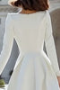 Load image into Gallery viewer, Sparkly Ivory V-Neck A Line Midi Engagement Dress with Sleeves