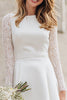 Load image into Gallery viewer, Ivory A Line Backless Long Sleeves Midi Engagement Dress with Lace