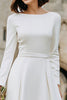 Load image into Gallery viewer, Ivory A Line Boat Neck Long Engagement Dress with Sleeves