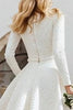 Load image into Gallery viewer, Ivory Boat Neck A Line High-Low Engagement Dress with Sleeves