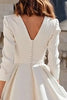 Load image into Gallery viewer, Simple Ivory V-Neck A Line Midi Engagement Dress with Sleeves