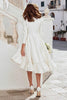 Load image into Gallery viewer, Ivory A Line Round Neck Midi Rehearsal Dinner Dress with Sleeves