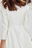 Load image into Gallery viewer, Ivory A Line Round Neck Midi Rehearsal Dinner Dress with Sleeves