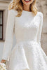 Load image into Gallery viewer, Ivory Round Neck A Line High-Low Engagement Dress with Sleeves