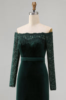 Load image into Gallery viewer, Dark Green Mermaid Off the Shoulder Long Holiday Party Dress