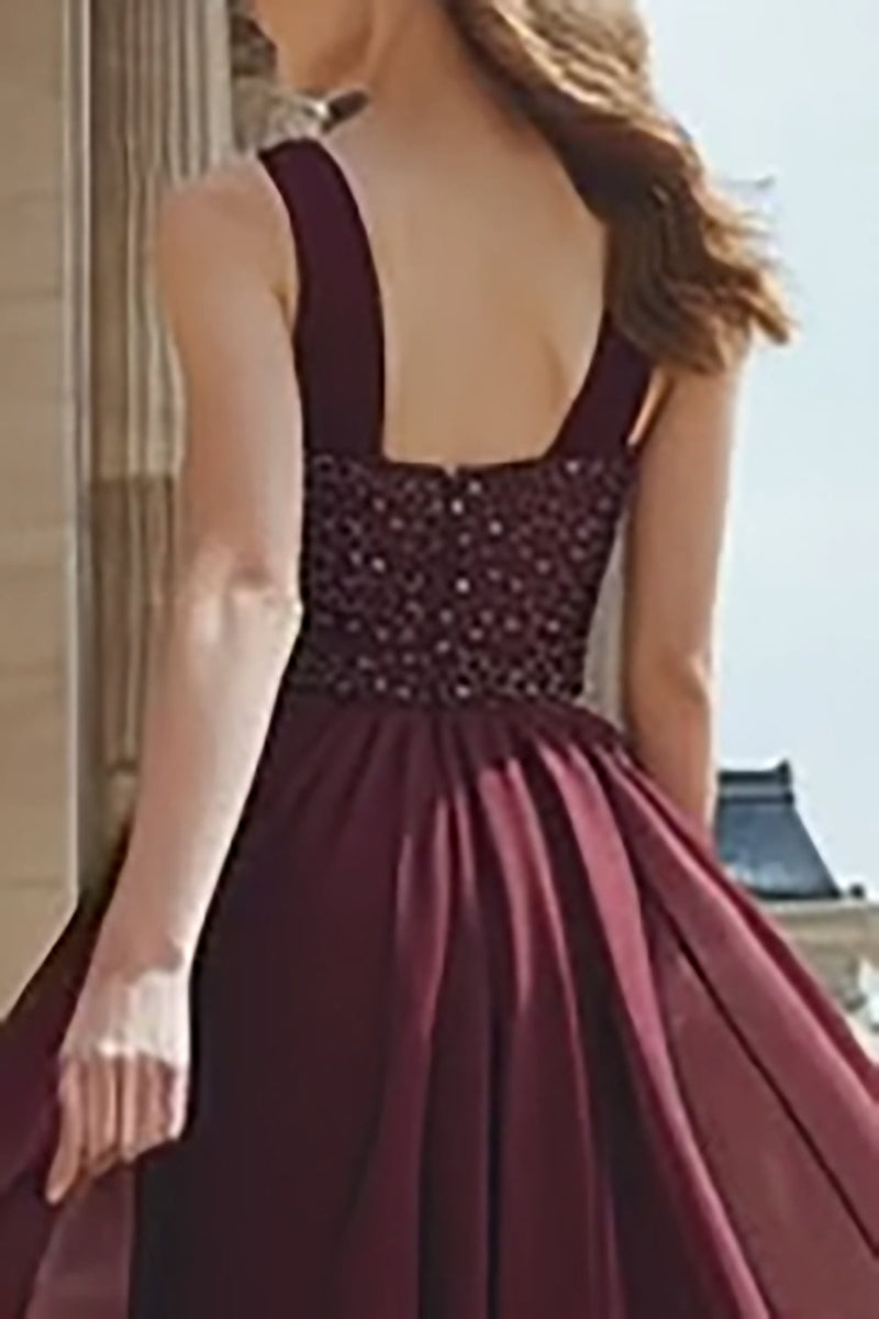 Load image into Gallery viewer, Sparkly Burgundy Long Sequin Prom Dress with Sequins