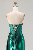 Load image into Gallery viewer, Sparkly Pink Sweetheart Mermaid Corset Long Prom Dress with Slit