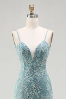 Load image into Gallery viewer, Sparkly Pink Floral Mermaid Beaded Long Prom Dress with Slit