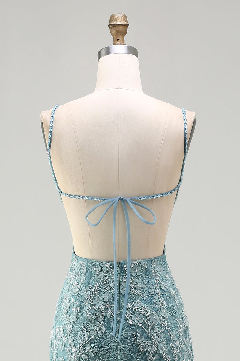 Load image into Gallery viewer, Sparkly Pink Floral Mermaid Beaded Long Prom Dress with Slit