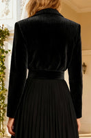 Load image into Gallery viewer, Black Notched Lapel A Line Short Blazer Dress with Belt
