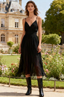 Load image into Gallery viewer, Spaghetti Straps A-Line Little Black Dress