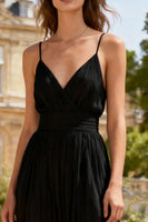 Load image into Gallery viewer, Spaghetti Straps A-Line Little Black Dress
