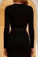 Load image into Gallery viewer, Black Round Neck Bodycon Midi Semi Formal Dress with Lace