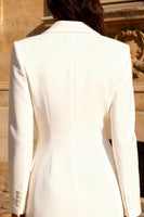 Load image into Gallery viewer, White Peak Lapel Double Breasted Short Work Dress