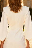 Load image into Gallery viewer, White Peak Lapel Short Work Blazer Dress