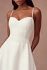 Load image into Gallery viewer, White Satin Spaghetti Straps A Line Long Wedding Reception Dress