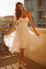 Load image into Gallery viewer, White A Line Chiffon Sweetheart Short Bachelorette Dress