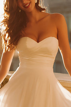 White A Line Chiffon Sweetheart Short Bachelorette Dress
