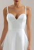 Load image into Gallery viewer, White Satin Spaghetti Straps Midi Wedding Reception Dress
