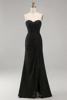 Load image into Gallery viewer, White Chiffon Sweetheart Long Engagement Dress with Slit