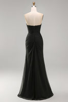 Load image into Gallery viewer, White Chiffon Sweetheart Long Engagement Dress with Slit