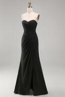 Load image into Gallery viewer, White Chiffon Sweetheart Long Engagement Dress with Slit