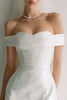 Load image into Gallery viewer, White Satin Bodycon Off the Shoulder Short Wedding Dress