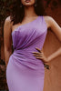 Load image into Gallery viewer, Tahiti Satin Mermaid One Shoulder Ruched Long Formal Dress