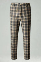 Load image into Gallery viewer, Brown and Grey Grid 2 Piece Notched Lapel Men Prom Suits