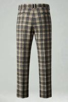 Load image into Gallery viewer, Brown and Grey Grid 2 Piece Notched Lapel Men Prom Suits