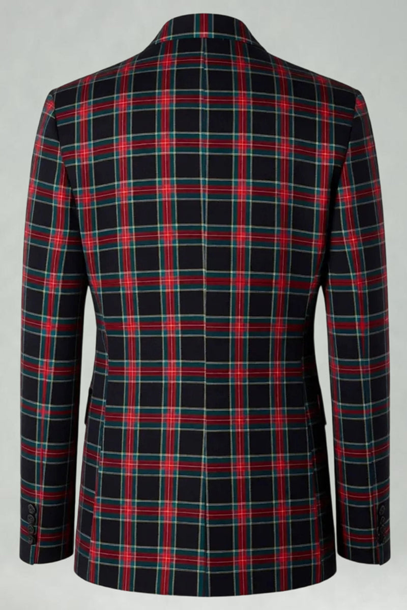 Load image into Gallery viewer, Brown and Grey Grid 2 Piece Notched Lapel Men Prom Suits