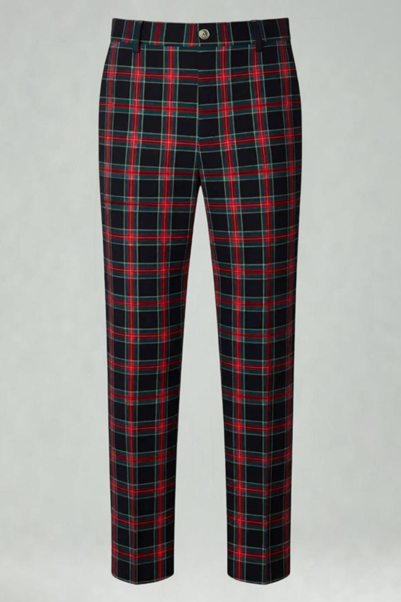 Load image into Gallery viewer, Brown and Grey Grid 2 Piece Notched Lapel Men Prom Suits