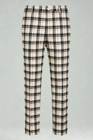 Load image into Gallery viewer, Black and Yellow Grid Notched Lapel Men Prom Suits