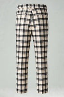 Load image into Gallery viewer, Black and Yellow Grid Notched Lapel Men Prom Suits