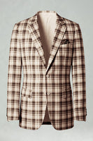 Load image into Gallery viewer, Black and Yellow Grid Notched Lapel Men Prom Suits