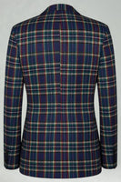 Load image into Gallery viewer, Black and Yellow Grid Notched Lapel Men Prom Suits