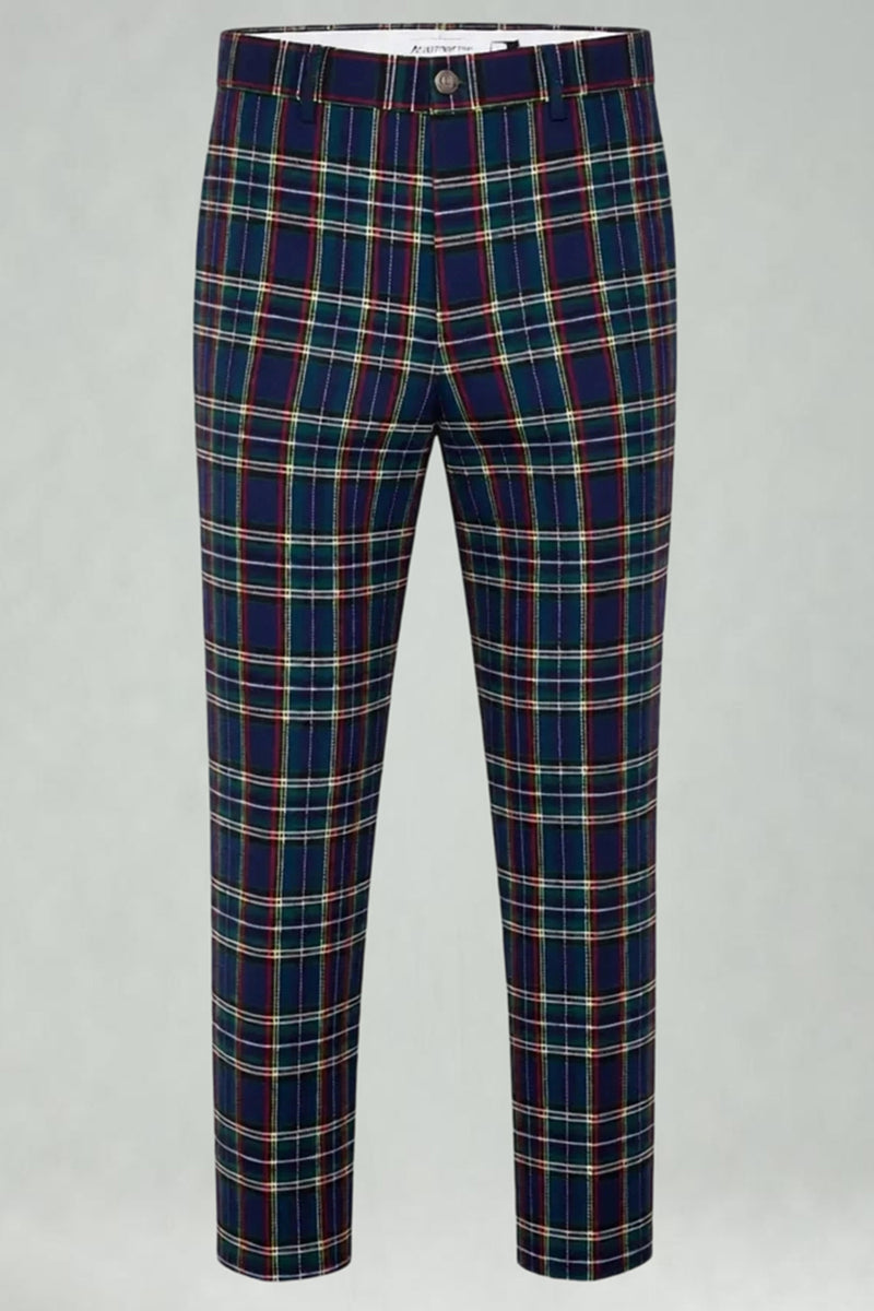 Load image into Gallery viewer, Black and Yellow Grid Notched Lapel Men Prom Suits