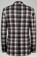 Load image into Gallery viewer, Black and Yellow Grid Notched Lapel Men Prom Suits