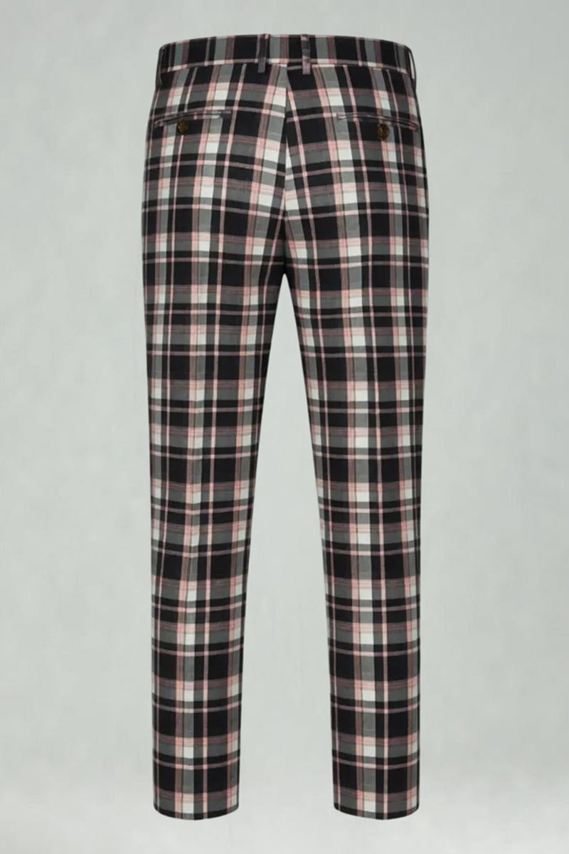 Load image into Gallery viewer, Black and Yellow Grid Notched Lapel Men Prom Suits