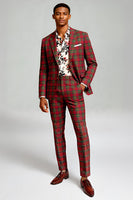 Load image into Gallery viewer, Black and Yellow Grid Notched Lapel Men Prom Suits