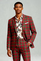 Load image into Gallery viewer, Black and Yellow Grid Notched Lapel Men Prom Suits