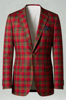 Load image into Gallery viewer, Black and Yellow Grid Notched Lapel Men Prom Suits