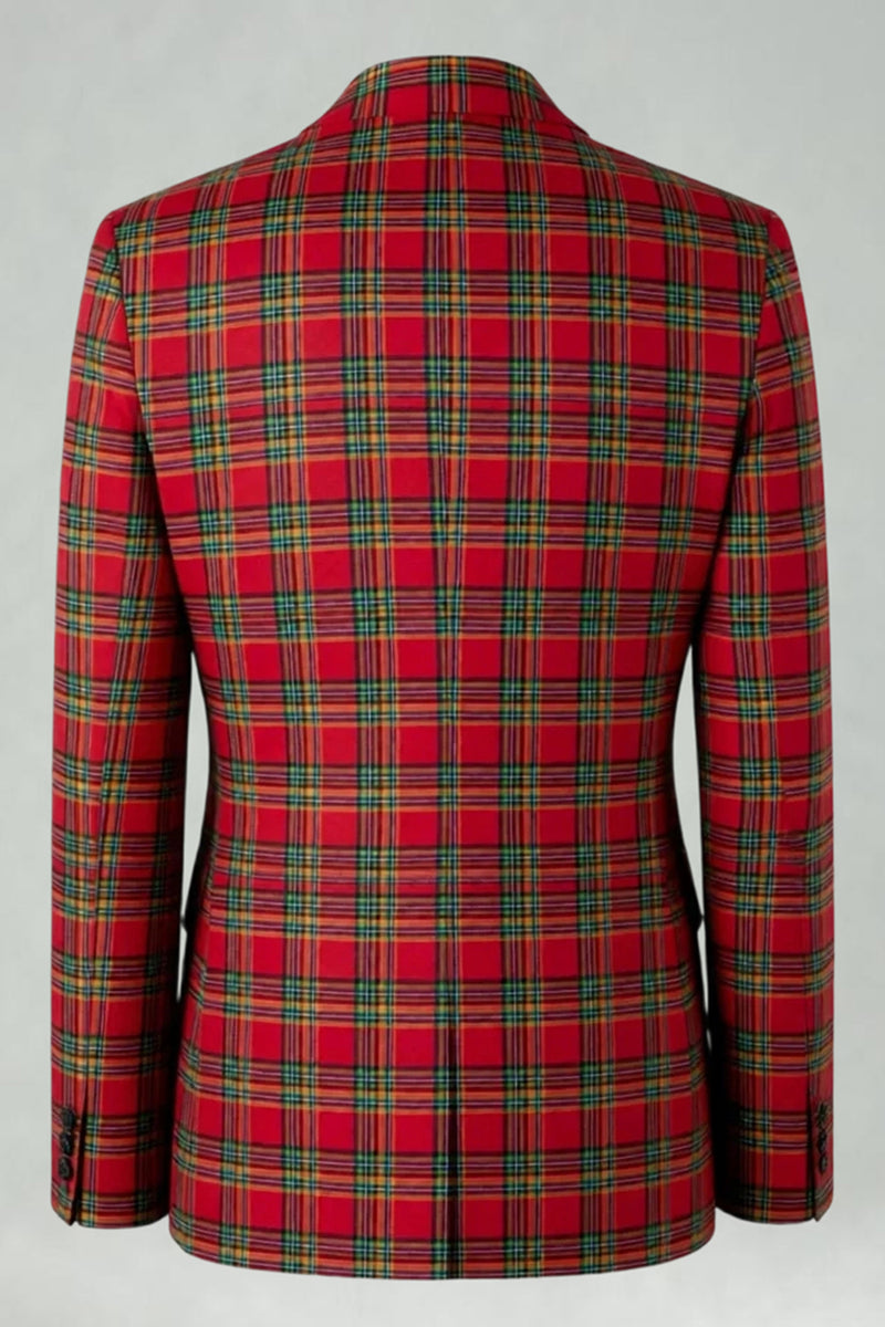 Load image into Gallery viewer, Black and Yellow Grid Notched Lapel Men Prom Suits